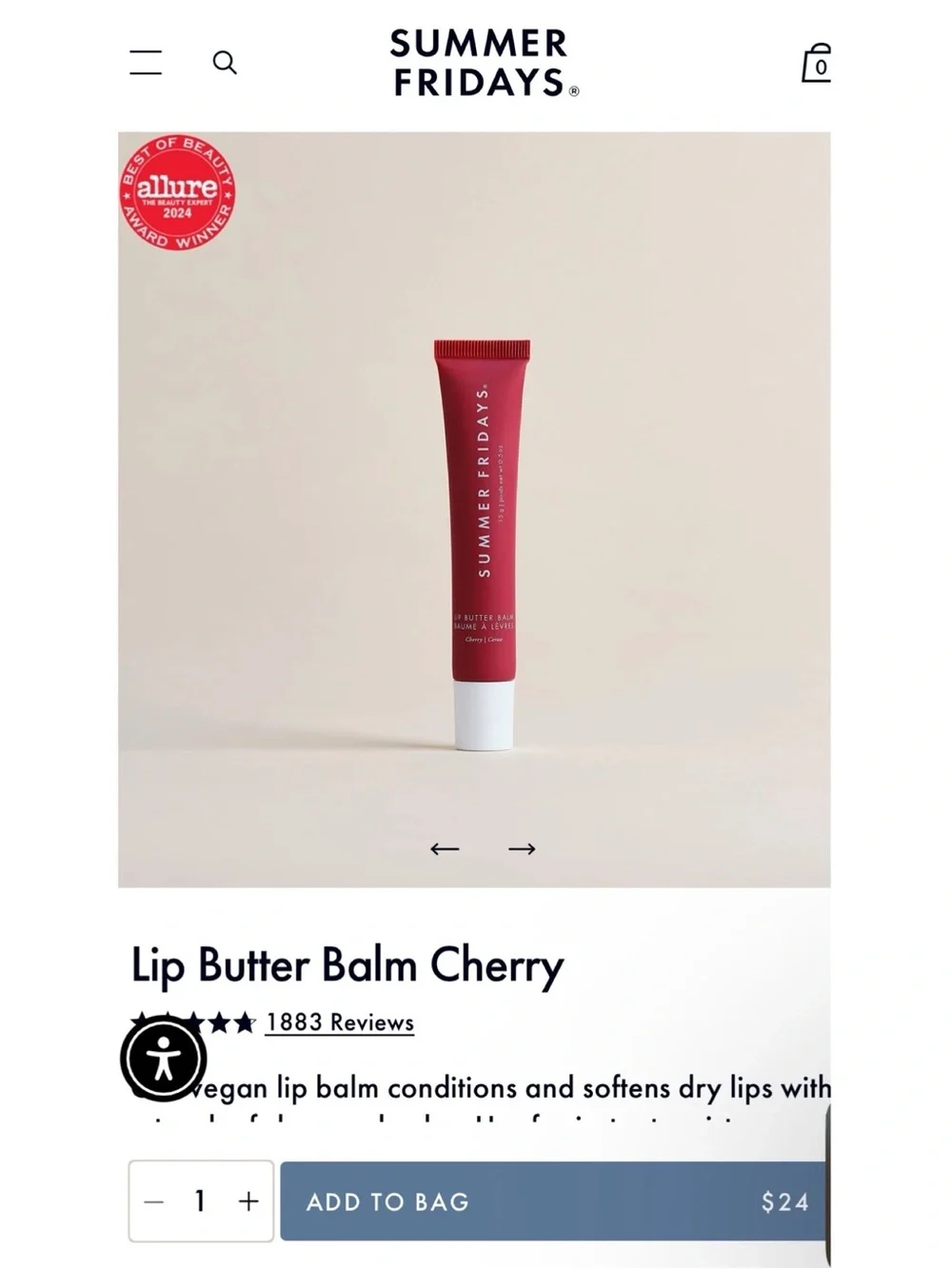 Summer Fridays hydrating lip